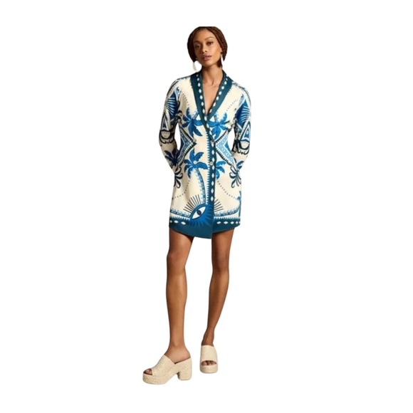 New: FARM Rio Blazer Evil Eye Palm Dress - Picture 1 of 2